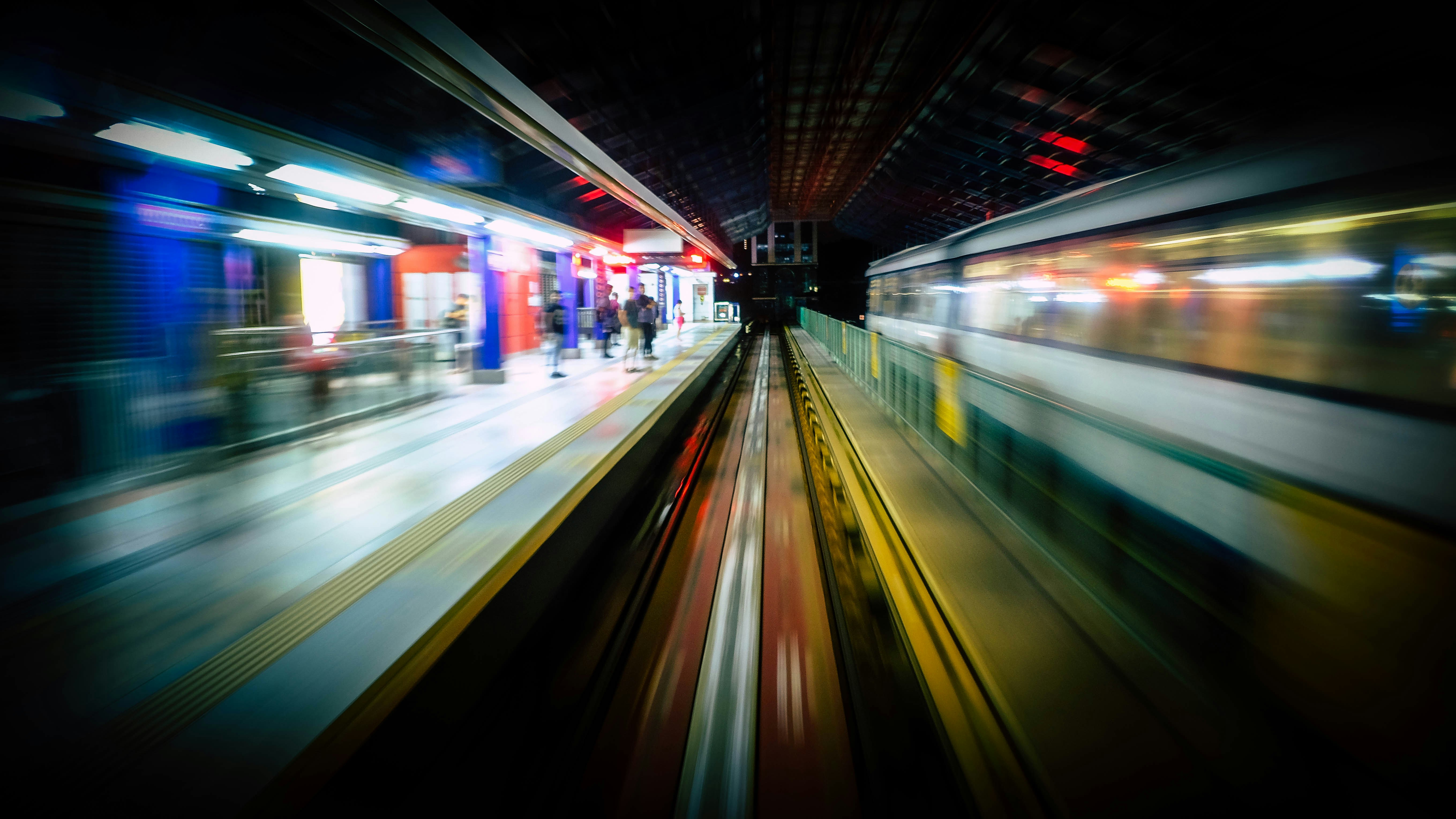 Metro platform in motion