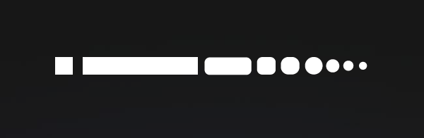 Square morphing into a row of dots