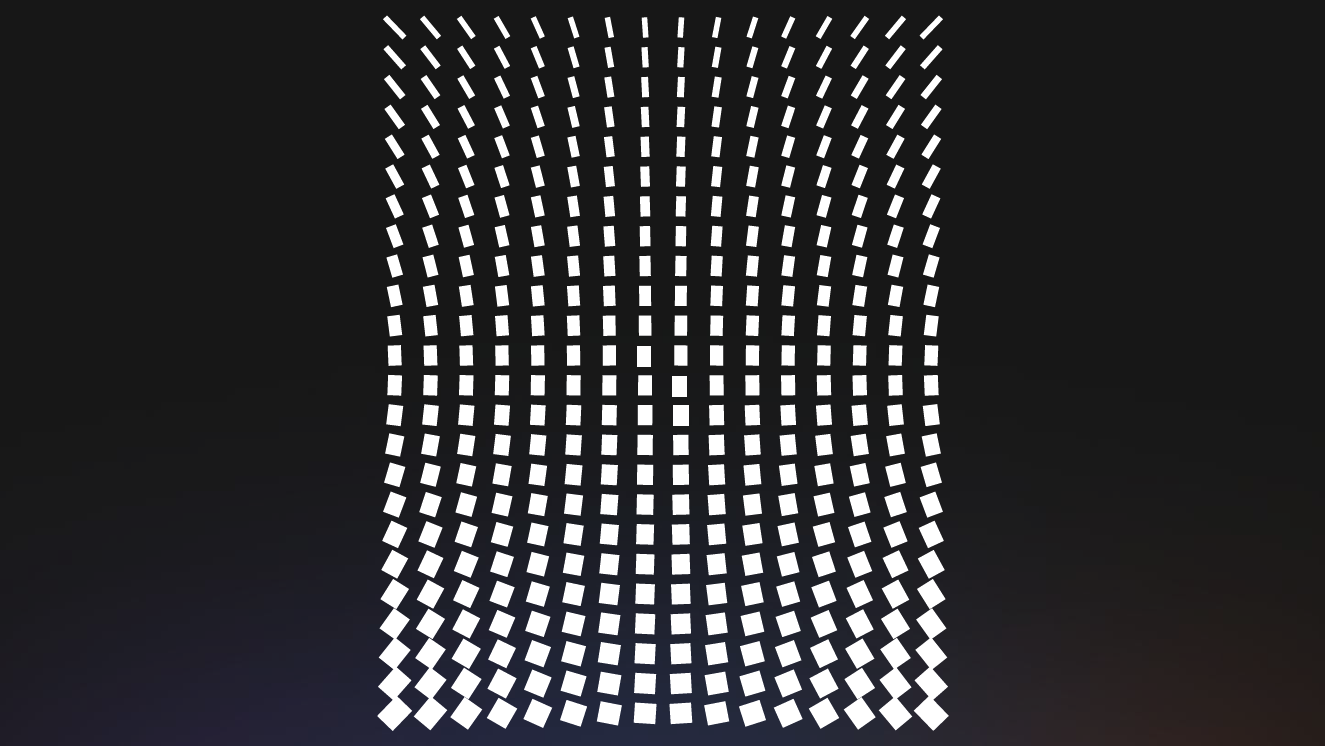 Warped grid of rotating squares